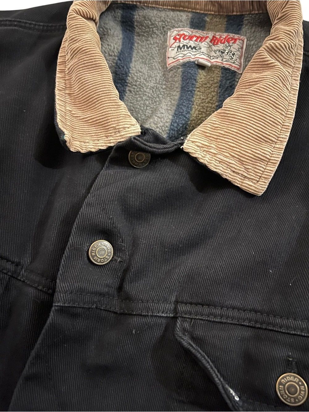 MWG Storm Rider Men’s Lined Denim Jacket Black XL Size (132) - Picture 2 of 3